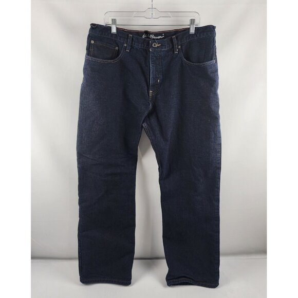 Eddie Bauer Jeans Mens 38x30 Blue Fleece Lined Relaxed Fit Denim - Picture 1 of 11